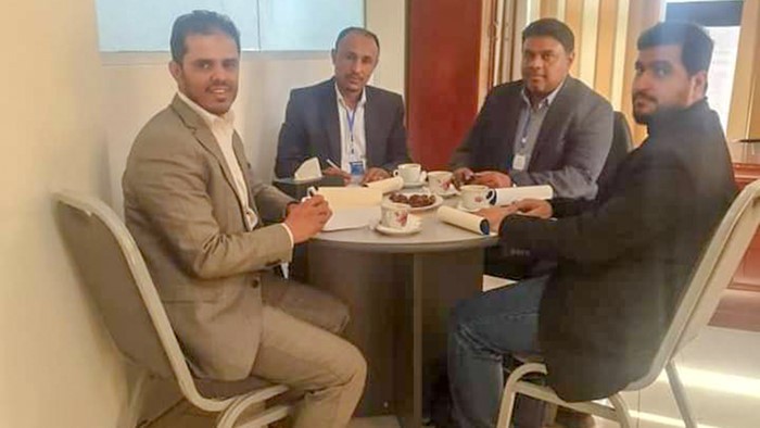 وفد مركز بحوث حضرموت للدراسات والتدريب وتنمية المجتمع بجامعة الأحقاف في زيارة للمركز العربي لإعداد المحكمين والخبراء الدوليين- صنعاء